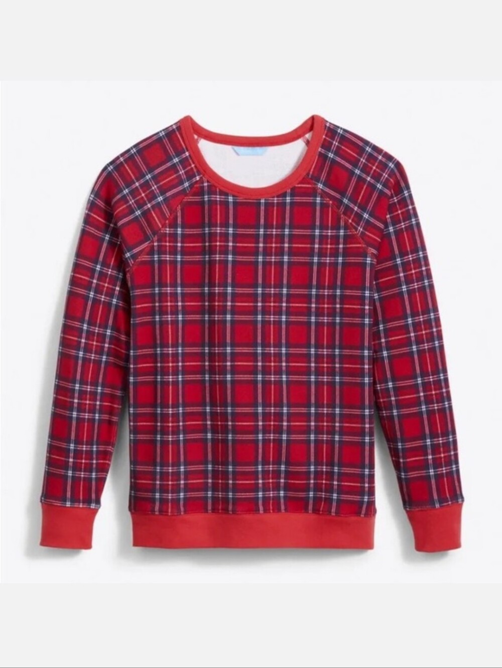 NWT Draper James Women's 3X Natalie Red Tartan Plaid Cotton Sweatshirt
